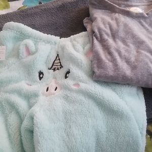 Fuzzy fleece unicorn pajamas
